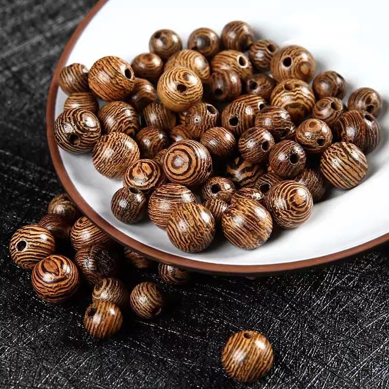 Přírodní dřevěné korálky: Kulaté dřevěné korálky z kuřecích křídel pro DIY buddhistické šperky a ručně vyráběné doplňky