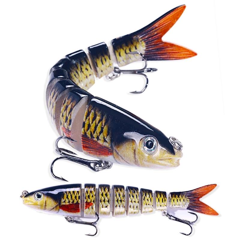 3Pcs Slow Sinking Fishing Baits Wobblers Multiple Sections Fishing Lures 3D Artificial Fishing Lures Swimbait Wobblers