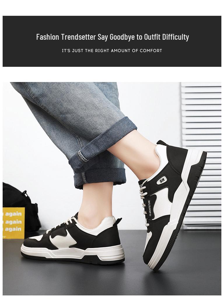 Men's Korean-Style Breathable White Sneakers - Trendy, Thick-Soled, Casual Sports Shoes for Summer