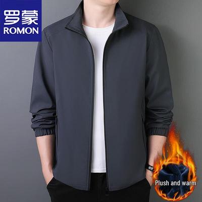 Men's Fleece-Lined Stand Collar Jacket
