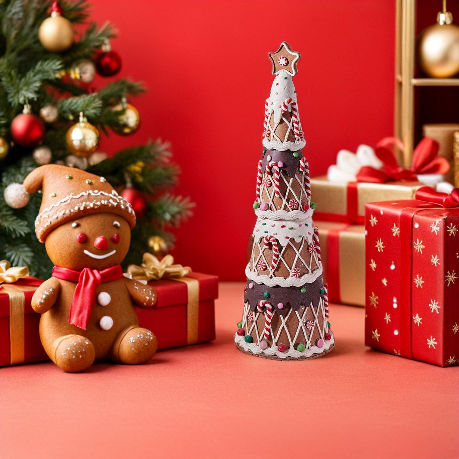 

Cute Plastic Christmas Tree Candy Design Xmas Ornament Table Decor Winter Forest Scene Christmas Party Decoration other