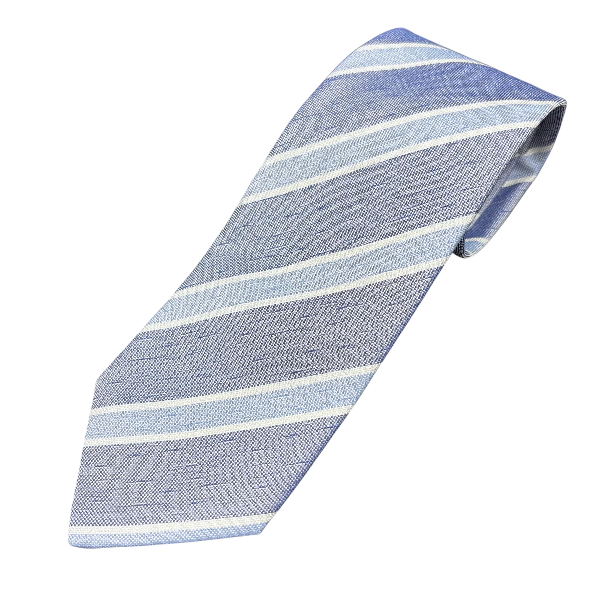 

Matsumoto Co., Ltd. Italian-made, 100% silk, striped silk tie, available in 4 colors (navy).