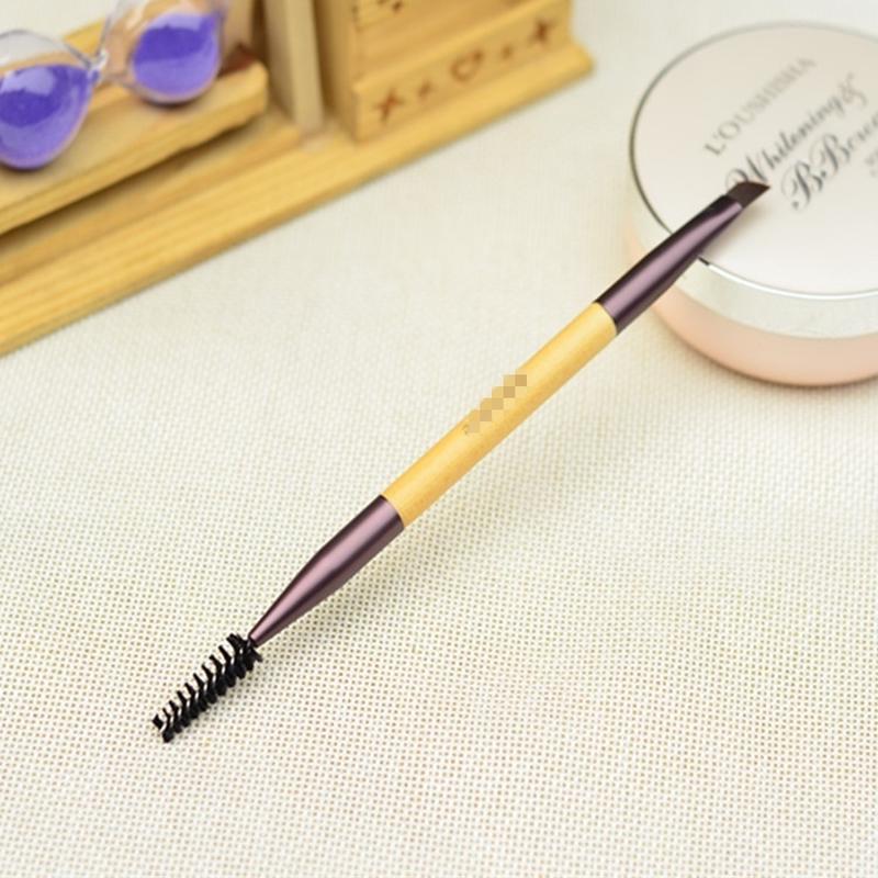 

Креативная двойная бамбуковая ручка для бровей, кисть для бровей, расческа для женщин, дамы, уникальные