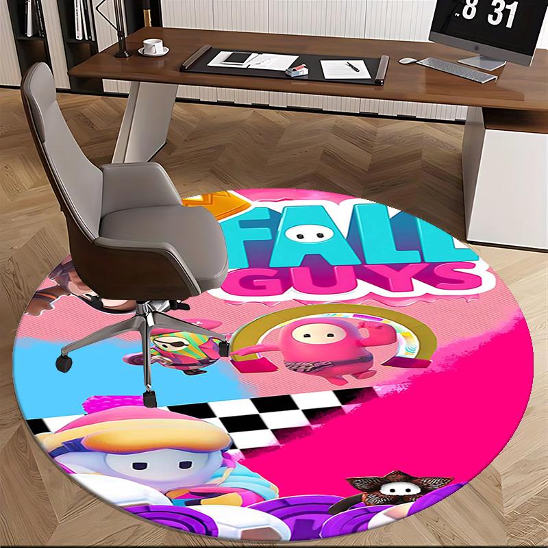 Fall Guys character, Chair mat Round Rug Office carpet, Machine Washable, Non slip, Suitable for Living Rooms, Bedrooms