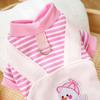 New Year Jumpsuit Pet Clothes Soft Hoodie Style Cat Sweatshirt Cartoon Duck Striped Dog Four-legged Overalls Small Medium Dogs