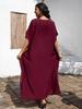 Plus Size Rayon Embroidered Beach Dress - Women's Sun Protection Cover-Up