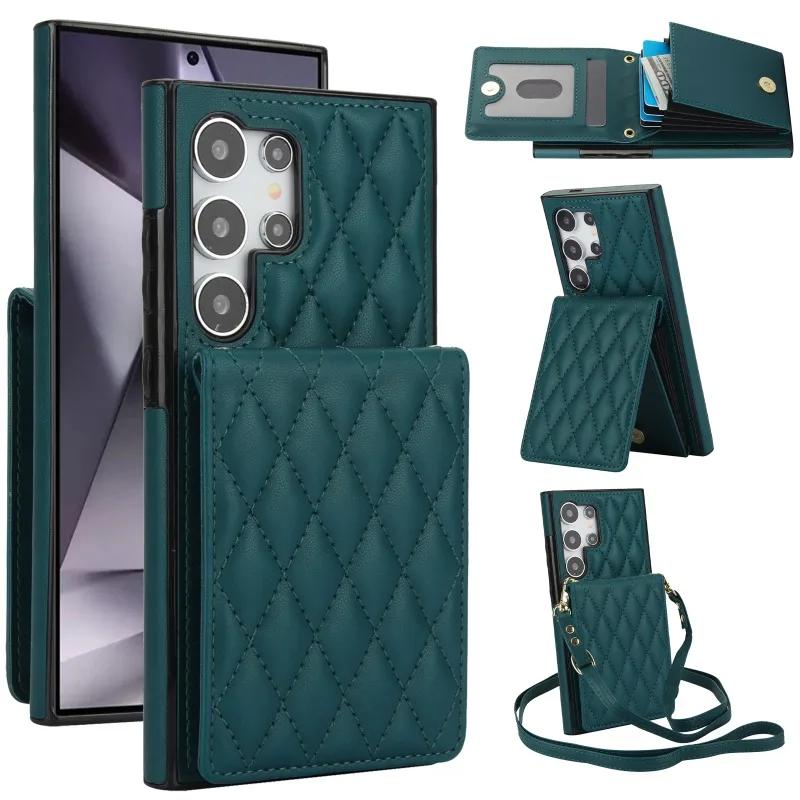 Crossbody Wallet with Card Holder Phone Case for Samsung Galaxy S23 S21 FE S24 S22 Ultra A13 A53 A14 A54 A15 A55 Leather Cover