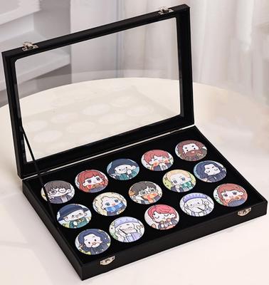 Seimeinoki Pin Badge Storage Holds 15 35cm X Large Pin Badge Display Case with Transparent Pin Storage Box for Pin Protects Your Fan Fits Pin Badges