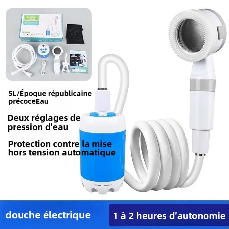 

No need for electricity portable camping shower outdoor camping shower pump rechargeable electric shower pump with smart digital серебряный
