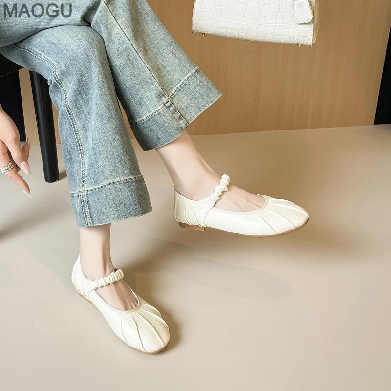Comfortable Soft Sole Women's Mary Janes Slip On Low Heel Pumps Silver Apricot Office Ladies Daily Footwear Elegant Size 35-43