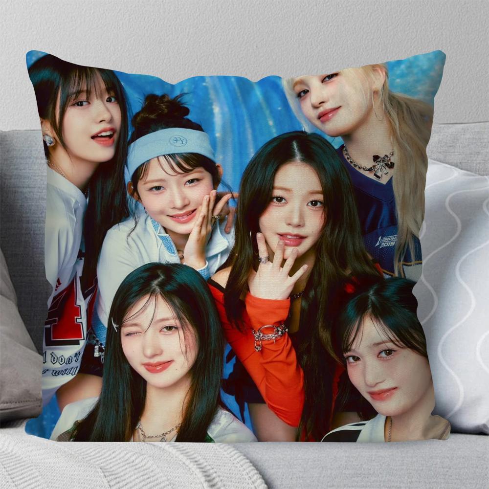 Girl Group I-ive Pillow Case Square Pillow Bedroom Sofa Leisure Comfort Cushion Car Living Room Home Decoration 40X40