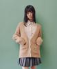 LMR Contrast Point Boucle Cardigan Beige
