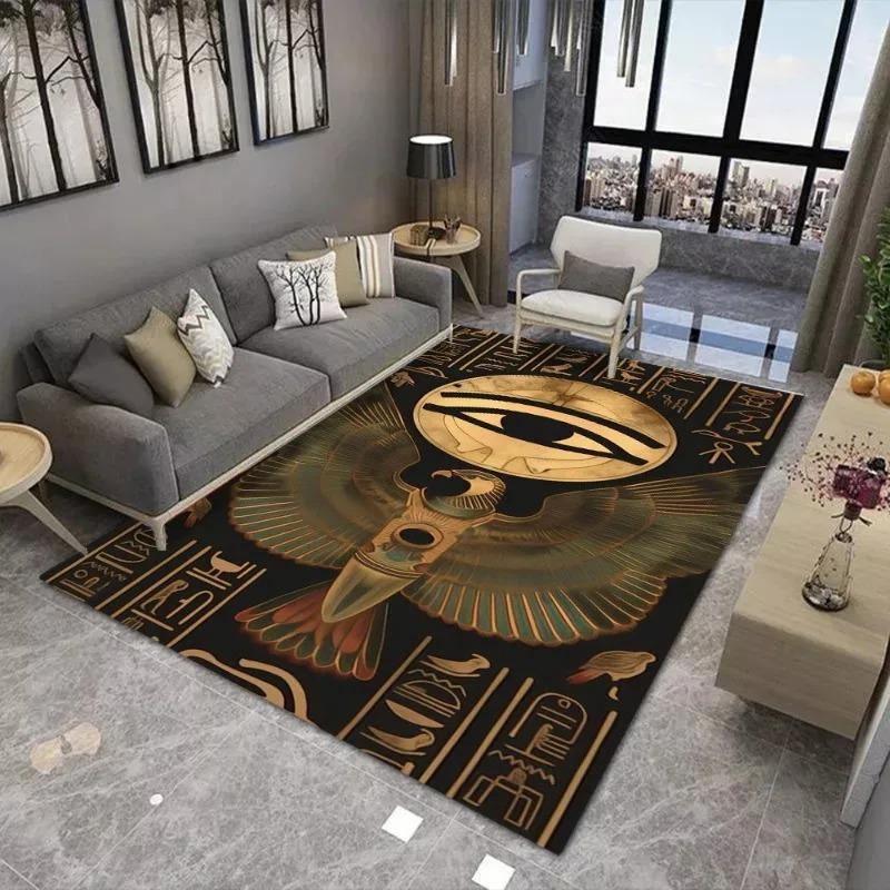 Egyptian Civilization Printing Carpet for Living Room Decor Sofa Rug Coffee Table Floor Mat Bedroom Nonslip Soft Mat Fashionable