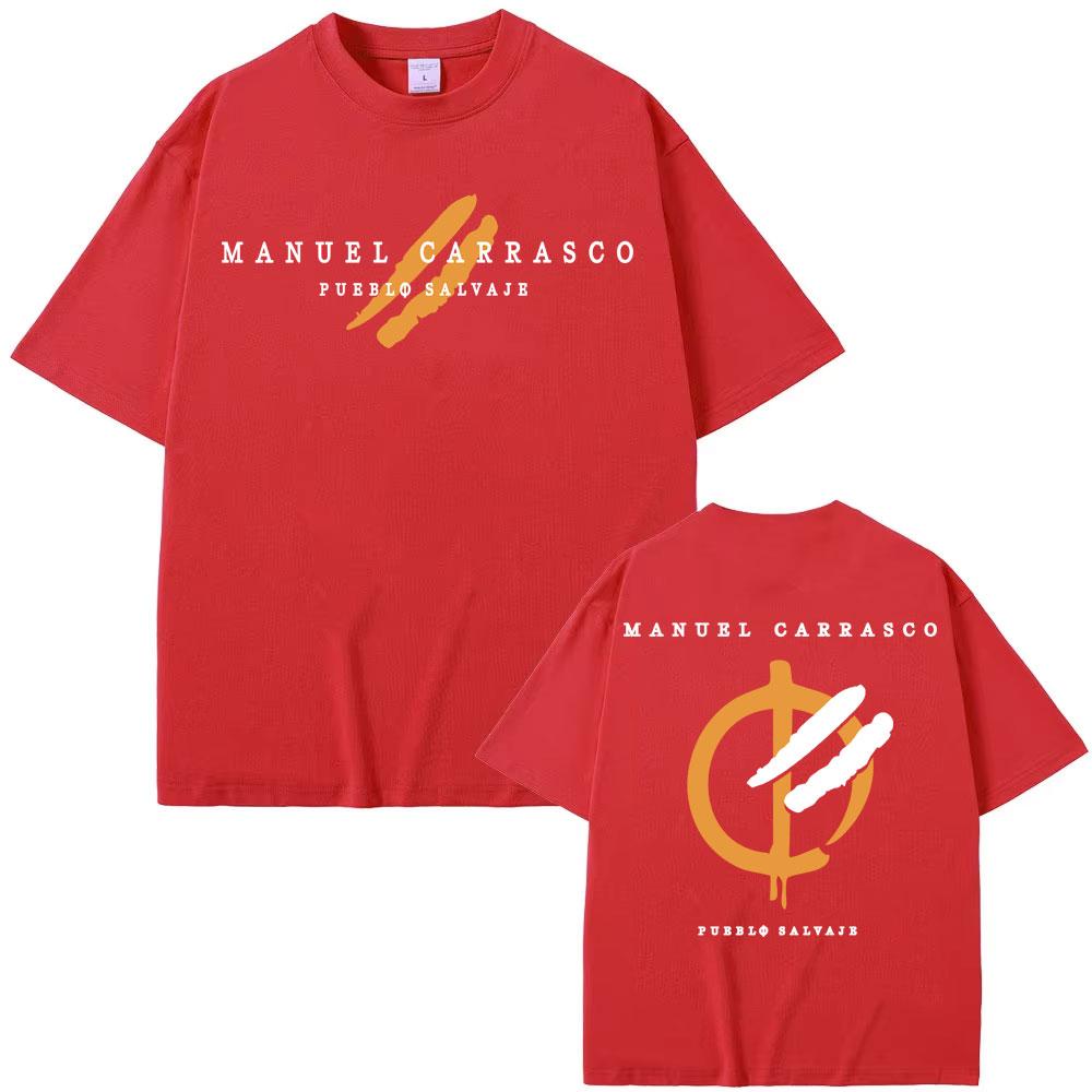 Rapper Manuel Carrasco Pueblo Salvaje Printed T Shirt Men's Clothing Fashion Hip Hop Street T-shirts Cotton Casual Loose T-shirt
