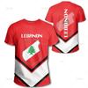 The Republic-of Lebanon Map Flag 3D Print T Shirt Lebanon Coat Of Arms Graphic Tee Shirts Vintage Ethnic Short Sleeves T-shirts
