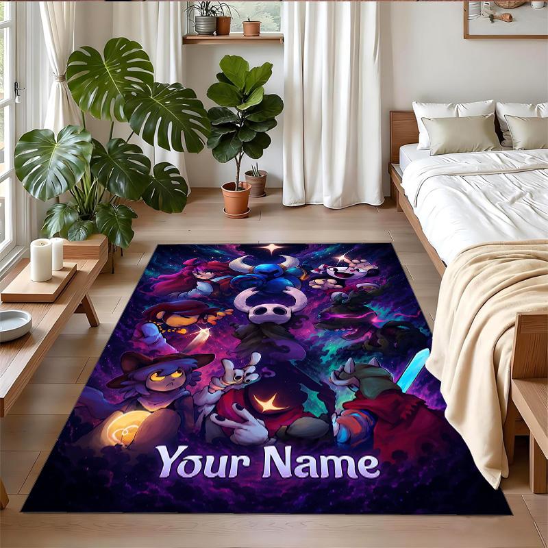 Crystal Velvet Rug Custom Name Text, Soft Non Slip Floor Mat Home DecorUndertale