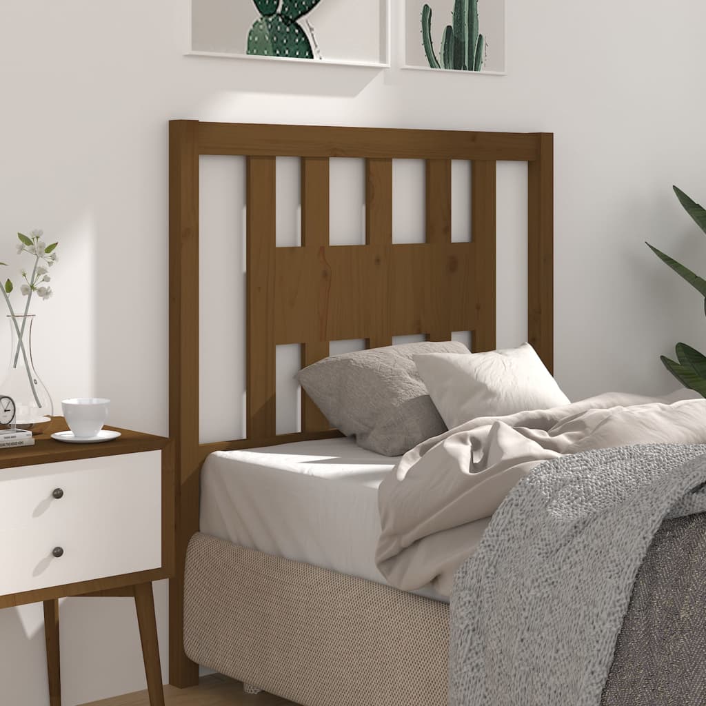 Headboard Honey Brown 106 X 4 X 100 Cm Solid Pine Wood