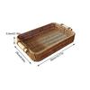 Handgeflochtener Rattan-Aufbewahrungskorb Quadratisches Weiden-Tablett Picknickkorb Brotkorb Lebensmittelteller Obstkuchen Allerlei-Box Heim Schreibtisch Dekoration