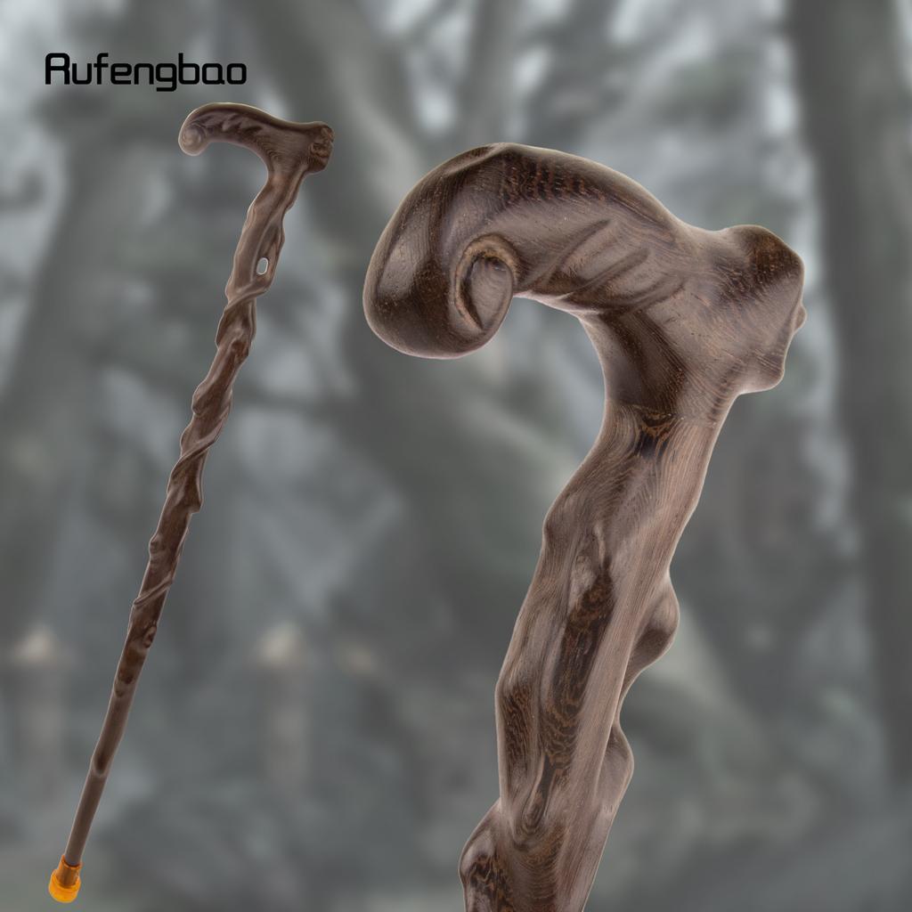 Brown Tree Root Wooden Single Joint Walking Stick Decorative Cospaly Party Walking Cane Halloween Mace Crutch Wand Crosier 93cm