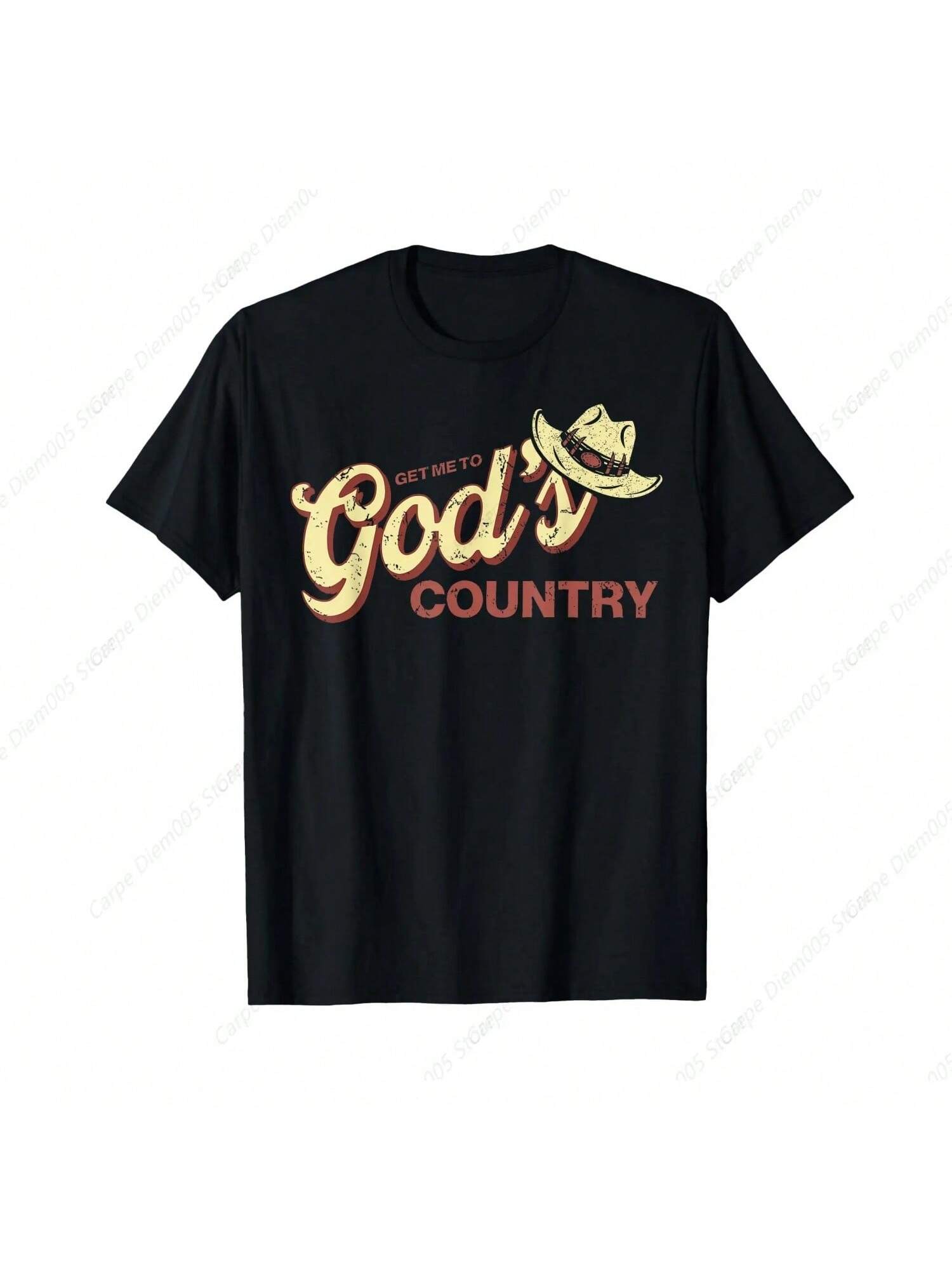 Vintage Get Me To God Country Funny Country Hat T-Shirt S разноцветный