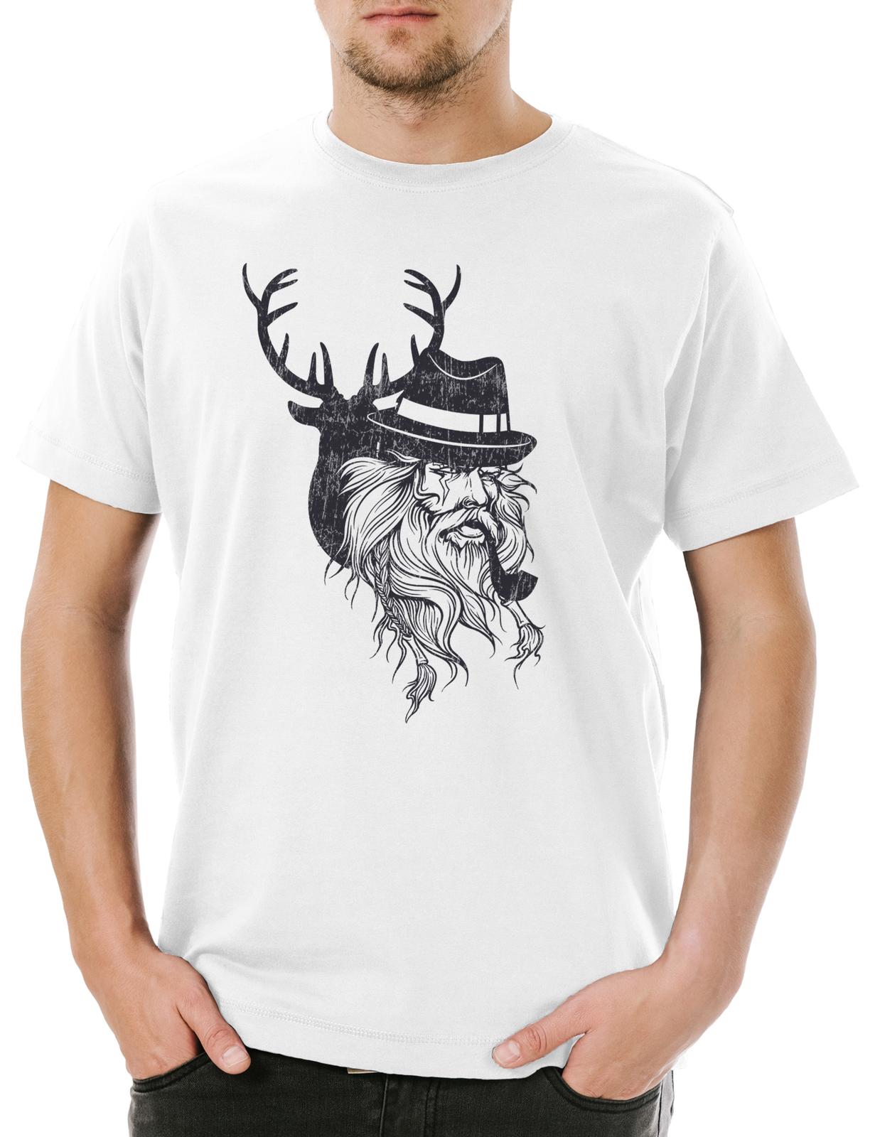 Odin Hipster Deer Herren T-Shirt Odhin Fun Nerd Beard Bart Jäger Jagd Vikings XL