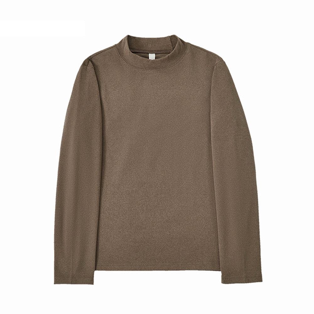 

Мужские зимние толстые футболки с длинными рукавами, полусвитер, пуловеры, нижняя рубашка, модная уличная одежда, корейская осенняя одежда, женская и мужская XL кофейный