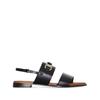 Ferragamo Gancini Plaque Leather Sandals Black
