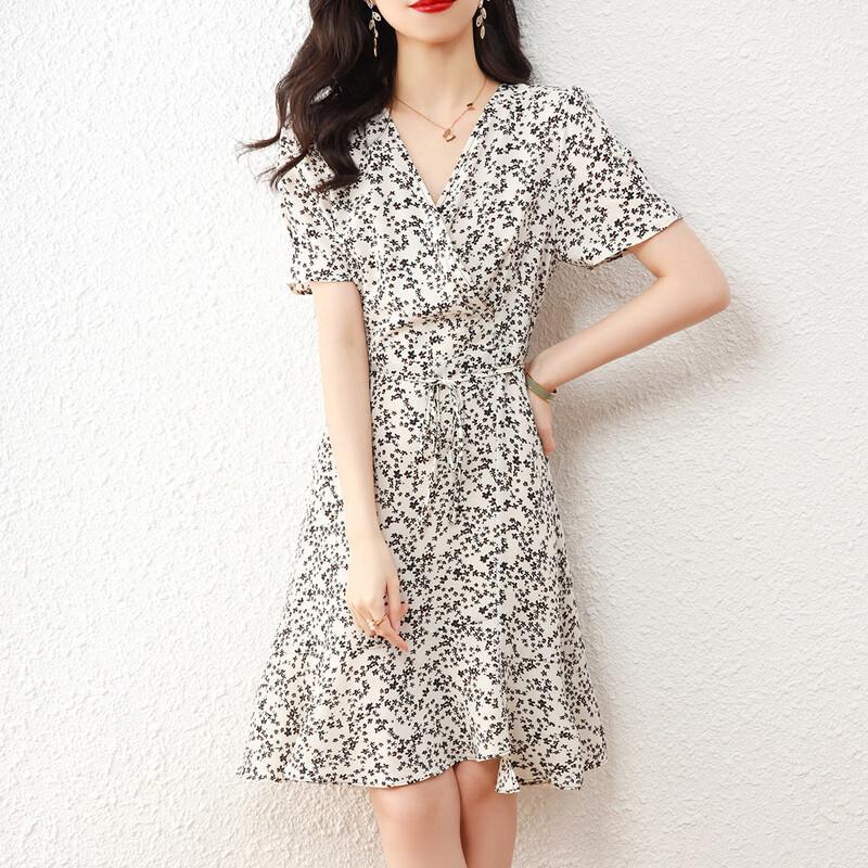 Srcr French V-Neck Floral Chiffon Dress 2XL