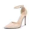 Wind High Heels One-word Buckle Belt Simple Metal Thin Heel High Heel Shallow Mouth Pointed Hollow Sexy Single Shoes