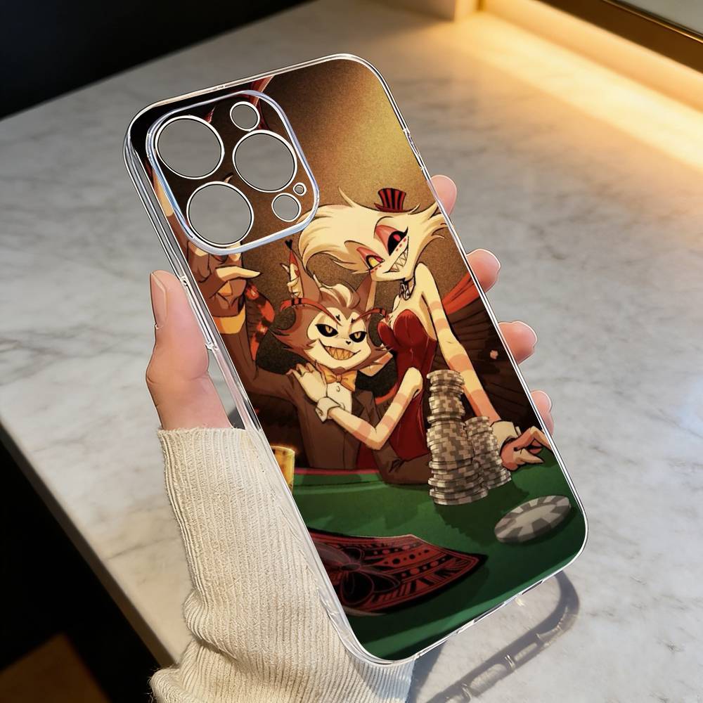 Hazbin Hotel Husk Handyhülle Für iPhone 17 16 15 14 13 12 11 Mini Pro Max Plus Transparente Hülle