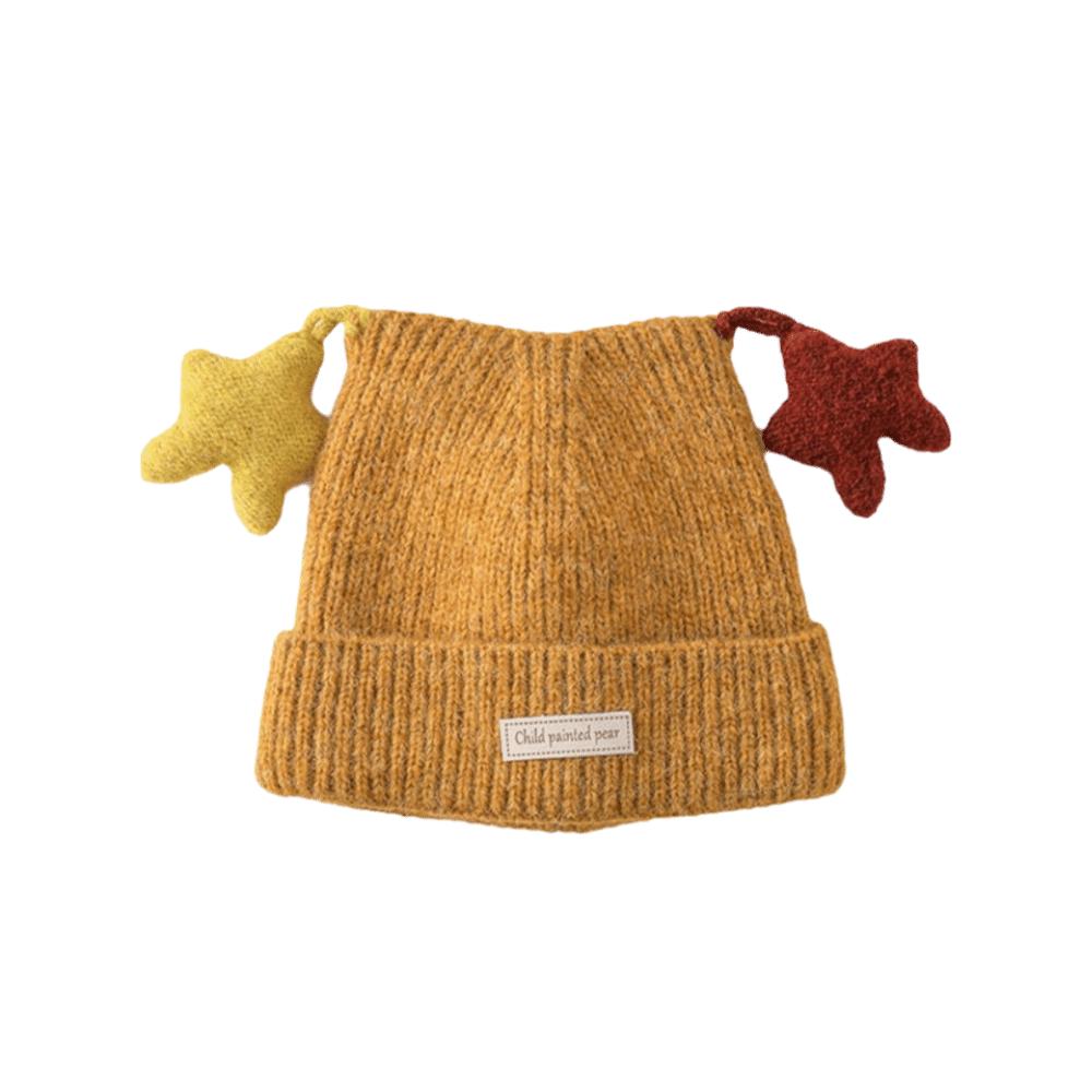 Thick Knit Children Hat Star Decor Knitted Cap Fashion Toddler Hat  Winter Outdoor