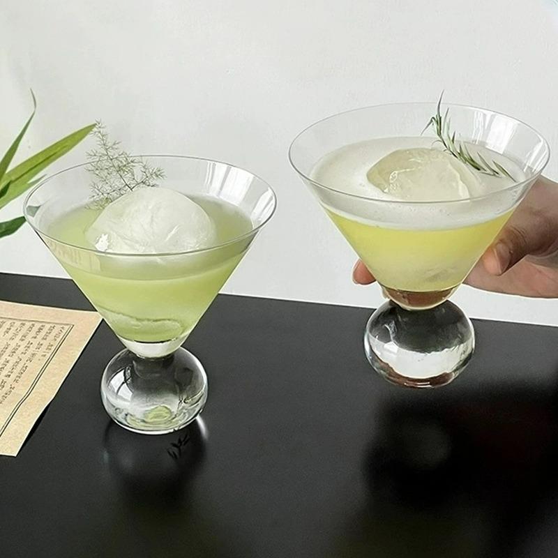 Japanese Style Martini Glass Cup Short Foot Beaded Cocktail Glasses Cups Thin Champagne Glass Transparent Wine Glasses Cup
