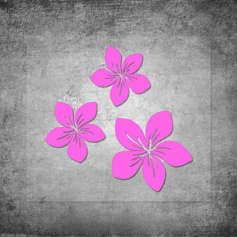 3pcs Pretty Flower Graphics Car Stickers for Rear Window Cover Scratches on Auto Bumper Body Moto Racing Helmet Blossom Decals