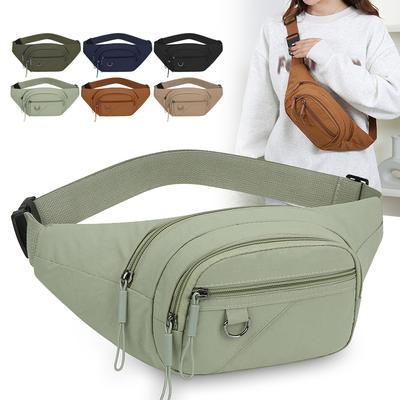 Waterproof Women's Nylon Fanny Pack – Convertible Crossbody Chest Bag with Large Capacity for Outdoor Use