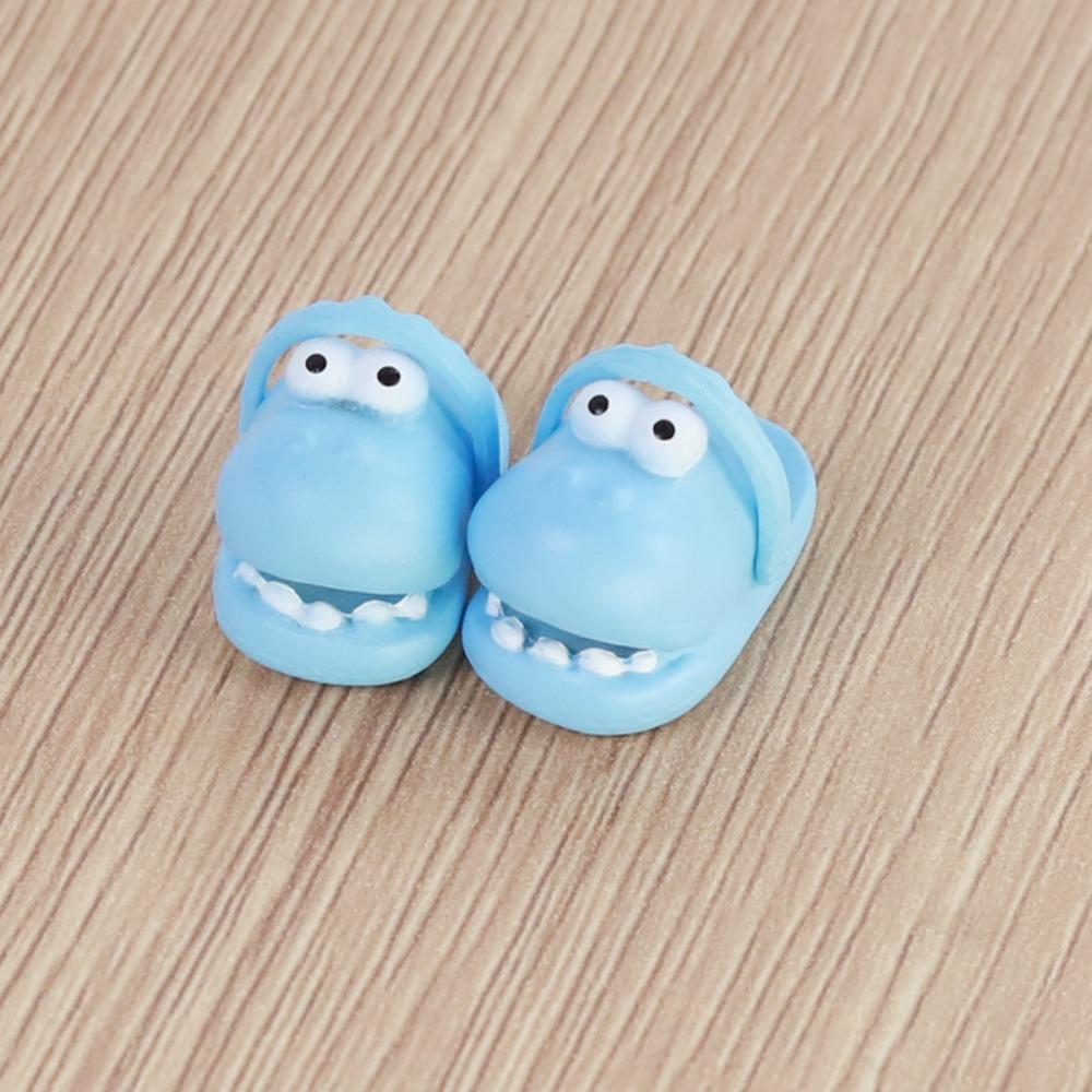 1 Pair Simulation Mini Dinosaur Slippers Round Toe Silicone Dinosaur Slippers  Children Toys