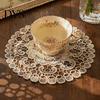 Tapis Isolants Thermiques Protecteurs pour Bols, Set de Table Rond en Dentelle Florale, Sous-Verre Brodé, Sous-Plat Pliable, Sets de Table Rétro pour Table de Cuisine, Sets de Table pour Théière