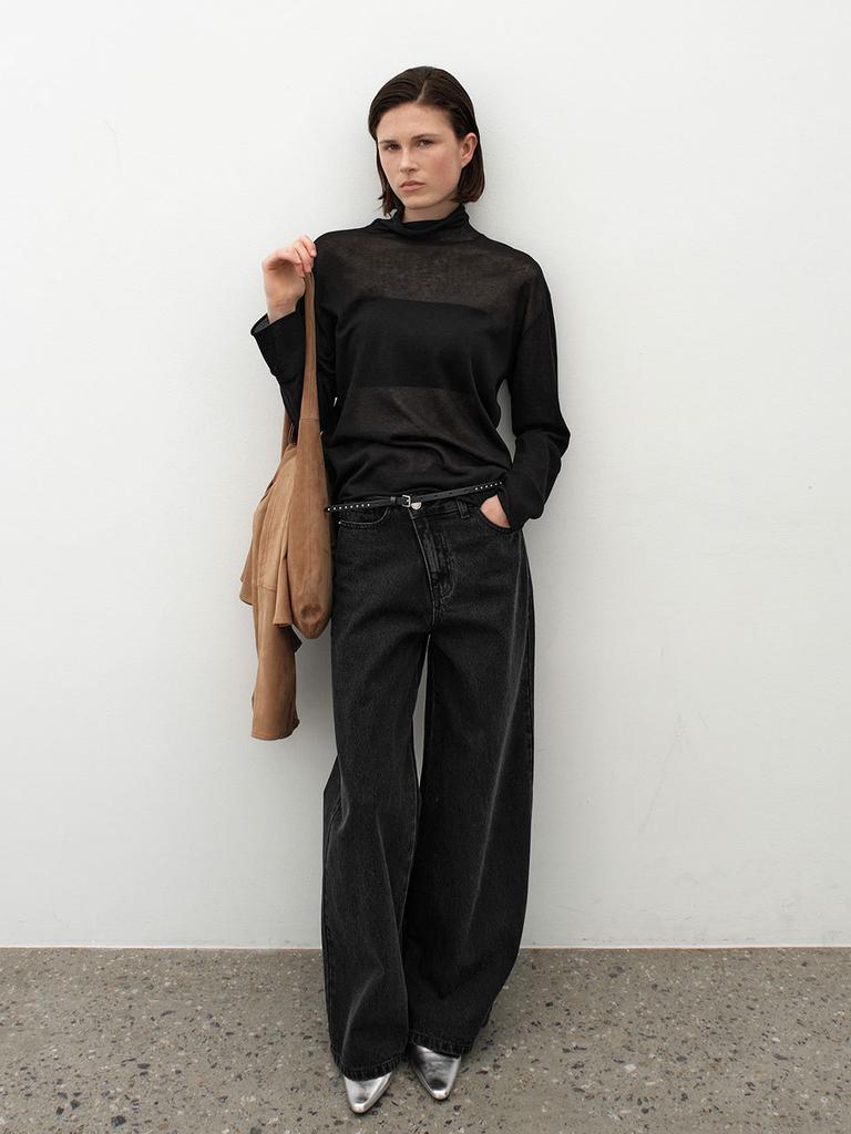 ATELIER NAIN Two Button Unbal Denim Pants(Pt-5690)