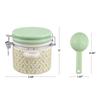 Stoneware Medium Canister with Lid and Ceramic Spoon Floral Decor Kitchen Storage Airtight Food Container Kitchen Organization