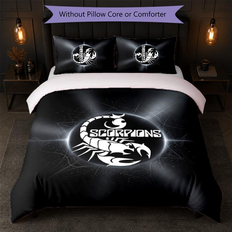Scorpions Print 3Pcs Bedding Set Duvet Cover With Two Pillowcases Soft Bed Linen For Household Bedroom