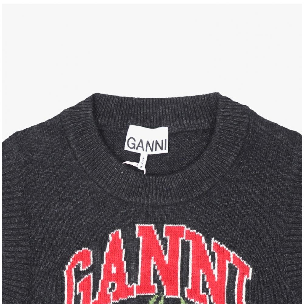Ganni Women Knit Cherry Logo Wool Mix Vest A1070264