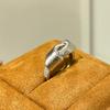 Vintage Intertwined Brushed Rings for Women Light Luxury Diamond Inlay Silver Shiny Mobius Ring Banquet Gift