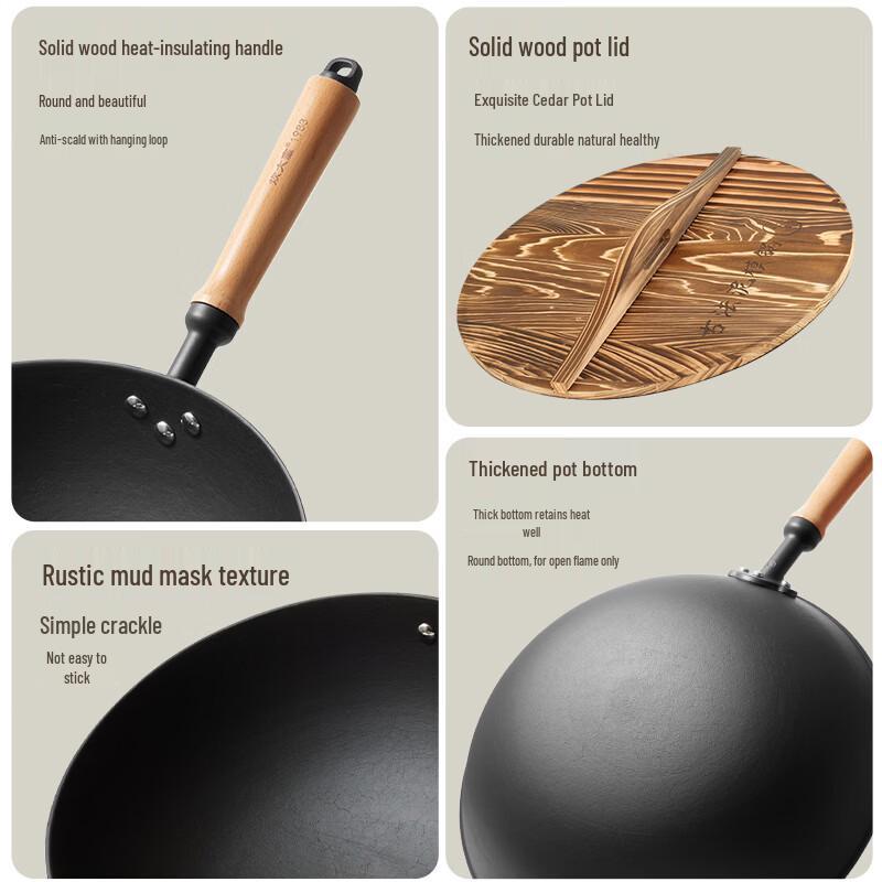 COOKER KING 30cm Traditional Cast Iron Wok