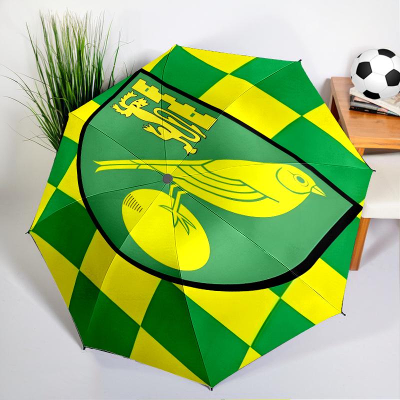 Nor-wich Football Club Crest Automatic Folding Umbrella - 8-Rib Travel Umbrella with Auto Open/Close & Portable, Gift for Christmas, Birthdays