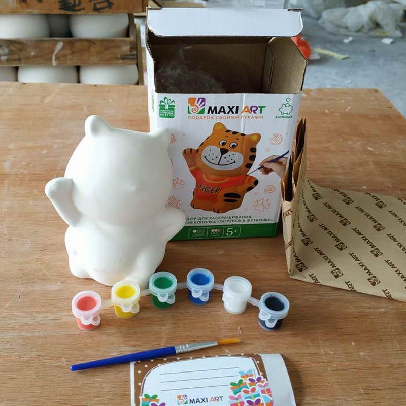

Дитячий DIY розмальовка пігментом заготовка творчий акварельний міні-єдиноріг скарбничка графіті біла форма малювання
