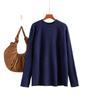 This Is A New Autumn and Winter Knitted Sweater for Women. It Features A Round Neck, Loose, Lace and Casual Solid Color Knitted Base Layer