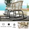 Rocking Chair Set Rocking Chairs Bistro Set, Boho Style, PE Rattan, Weather-Resistant, Cream