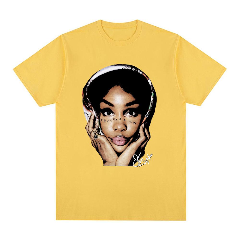SZA Graphic Print Tshirts Unisex Women Fashion Hip Hop Tshirt Summer Cotton Casual Short Sleeve Oversized T Shirts Streetwear