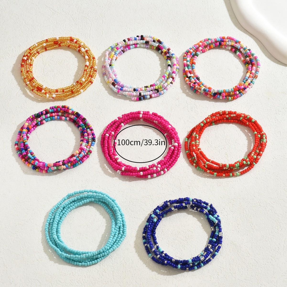 

Хип-хоп длинное ожерелье браслет комплект персонализированная нить рисовые бусины дизайн браслет предмет украшения