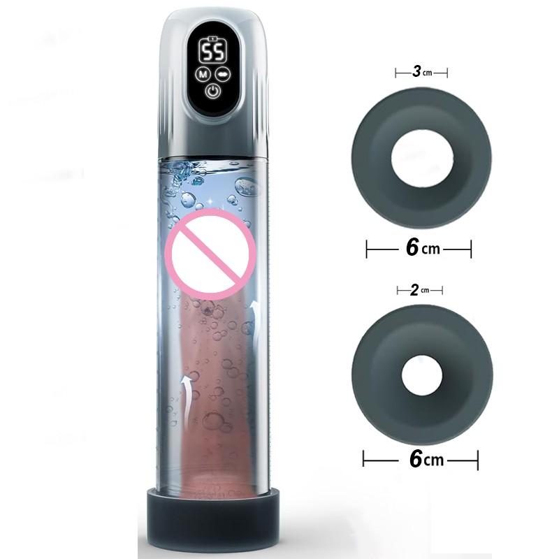 New LCD Electric Penis Pump Penis Enlargement Extend Pump Penis Trainer Sucking Male Masturbators Cup Dick Pump Sex Toys for Men
