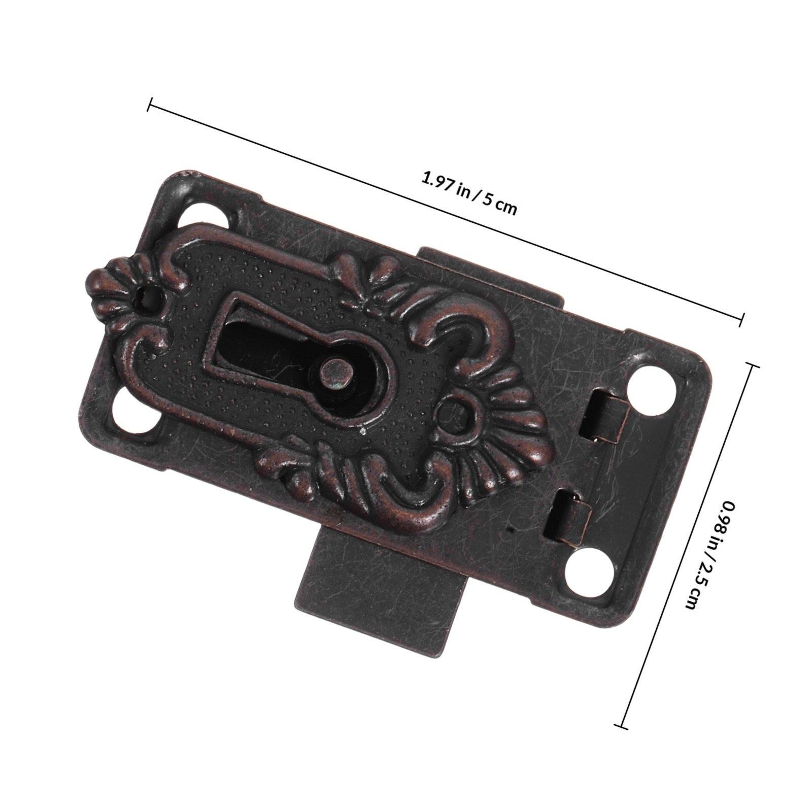 

2Pcs Furniture Locks Jewelry Box Latches Alloy Hooks for Vintage Wooden Boxes Gift Box Cabinet Drawers Toolboxes чорний
